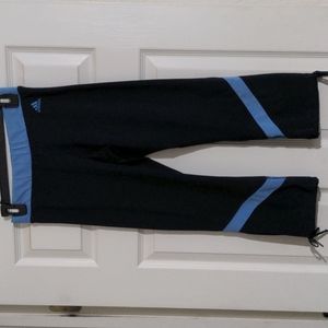 adidas Black Track Pants with Light Blue Panels